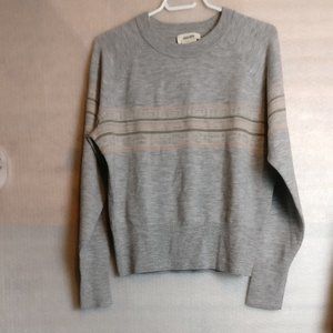 Wool Sweater Soft Lightweight Crewneck Long Sleeve ribbed knit sweater L